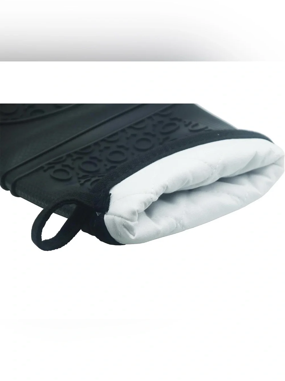Black Silicone-Lined Oven Mitts - Heat Resistant Kitchen Gloves